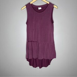 Mote ruffle high low blouse